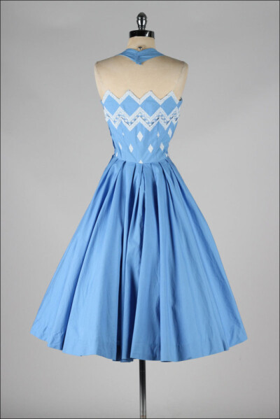 Embroidered Cotton Halter Dress, ca. 1950s Hayette via Mill Street Vintage