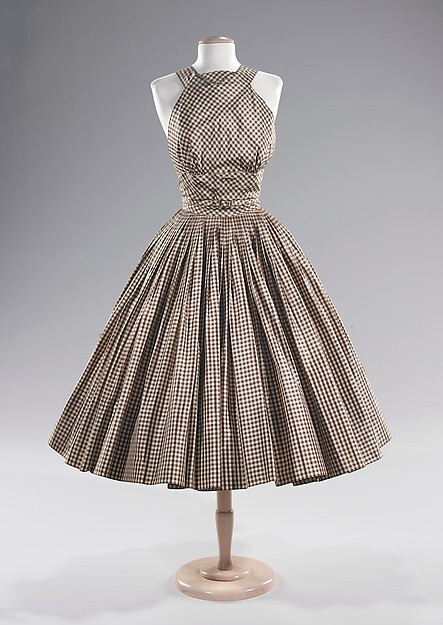 Gingham Silk Cocktail Dress, ca. 1955 Norman Norell via The Met