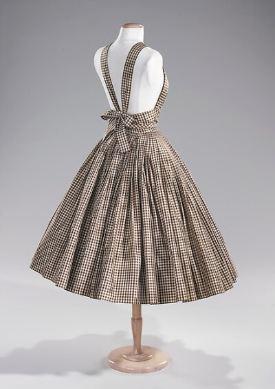 Gingham Silk Cocktail Dress, ca. 1955 Norman Norell via The Met