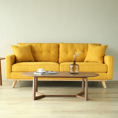 北欧小户型布艺沙发创意服装店三人沙发简约现代日式双人沙发组合