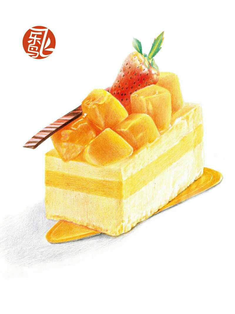 素描彩铅美食蛋糕芒果