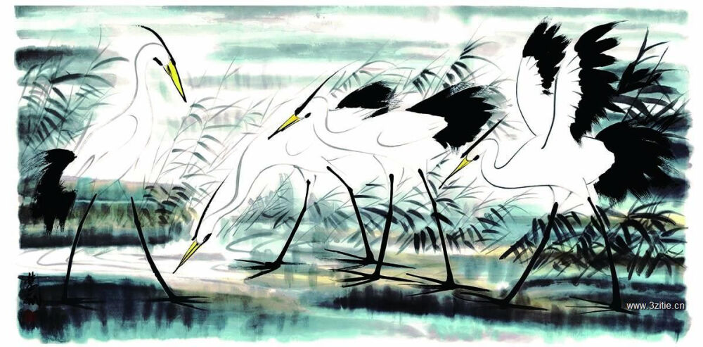 86 林凤眠《鹭鸶》1