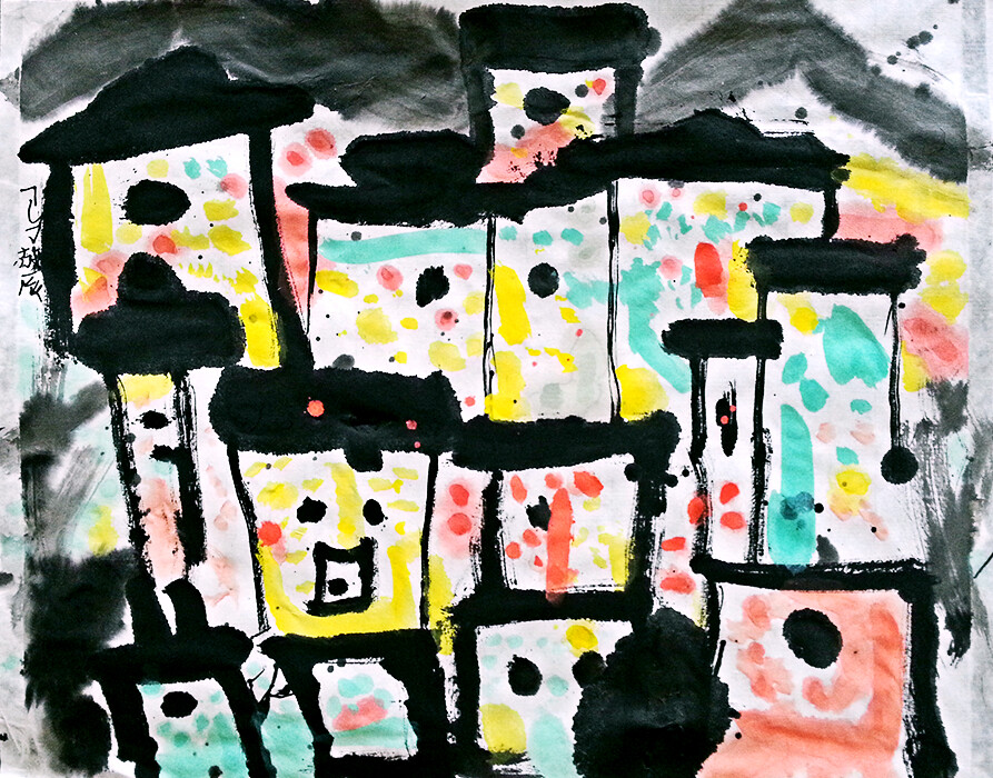 【走进大师 特色班】7-9岁作品
现代水墨-----吴冠中
…………
孩子们笔下的《鲁迅的家乡》恬静，温馨，可爱