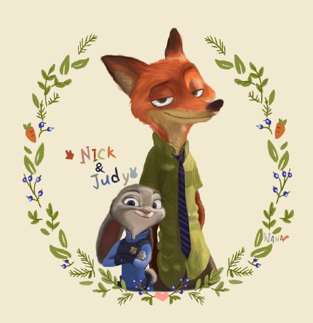 #Zootopia# #疯狂动物城# 画一对儿可爱哭的毛绒绒小天使~你们快去结婚！【无奈原创能力有限无法胜任拟人_(:з」∠)_只能画原型动物形态了~