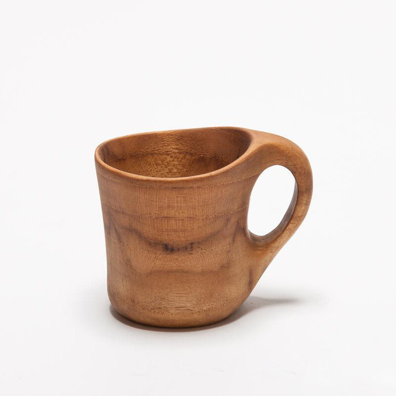 ChabaTree 泰国进口天然柚木儿童杯迷你杯 手工实木制柚木小水杯