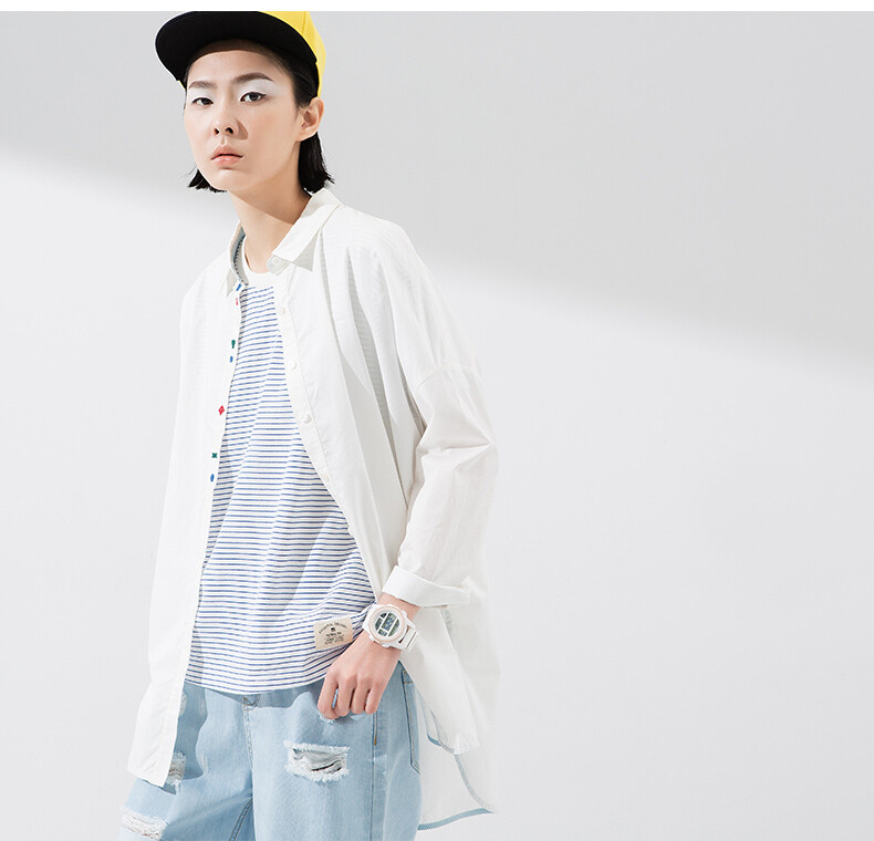 [夏上新]初语2016夏季新品 细条纹刺绣印花水果短袖T恤三色