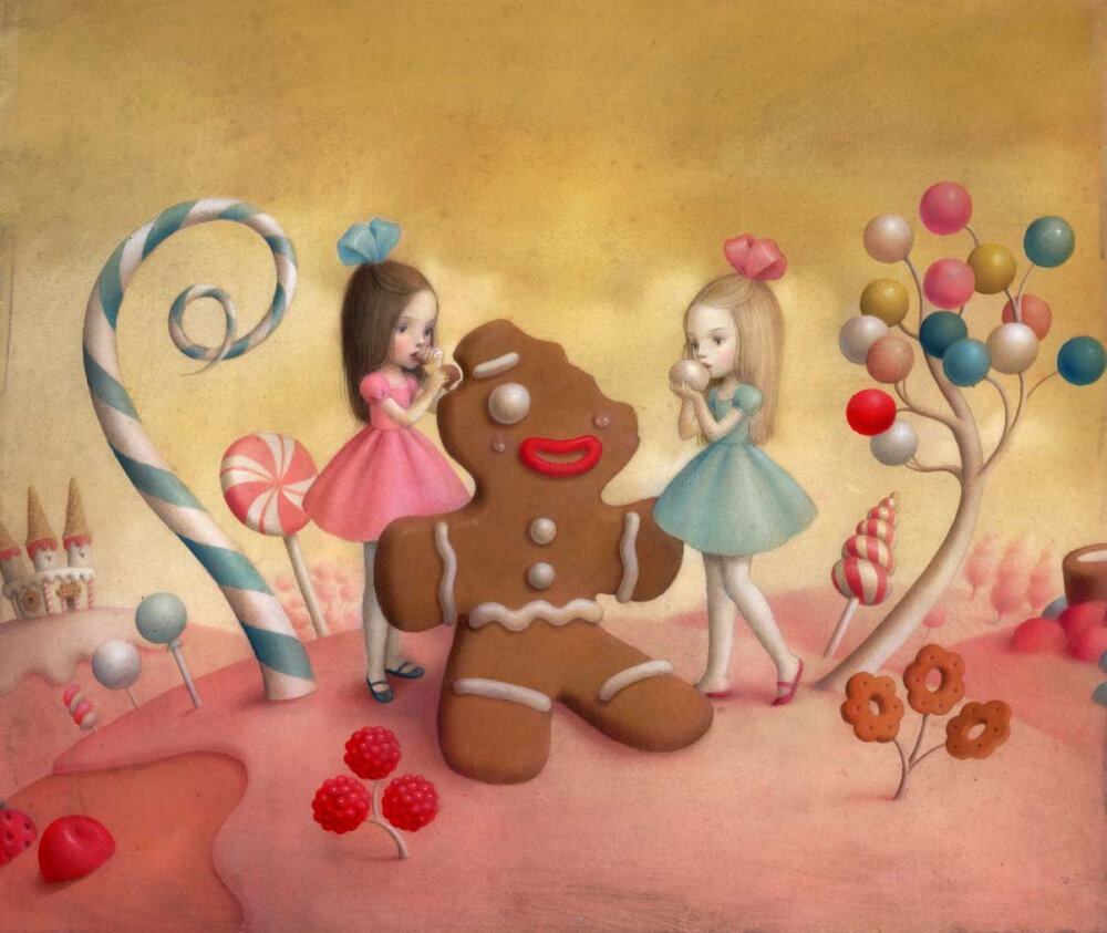 Nicoletta Ceccoli，意大利女插画师，从1995年起已绘制超过30本儿童读物的插画，2001年被评为意大利年度最佳插画师，她的作品充满幻想、魔术、奇怪的生物和有如娃娃般的人物。