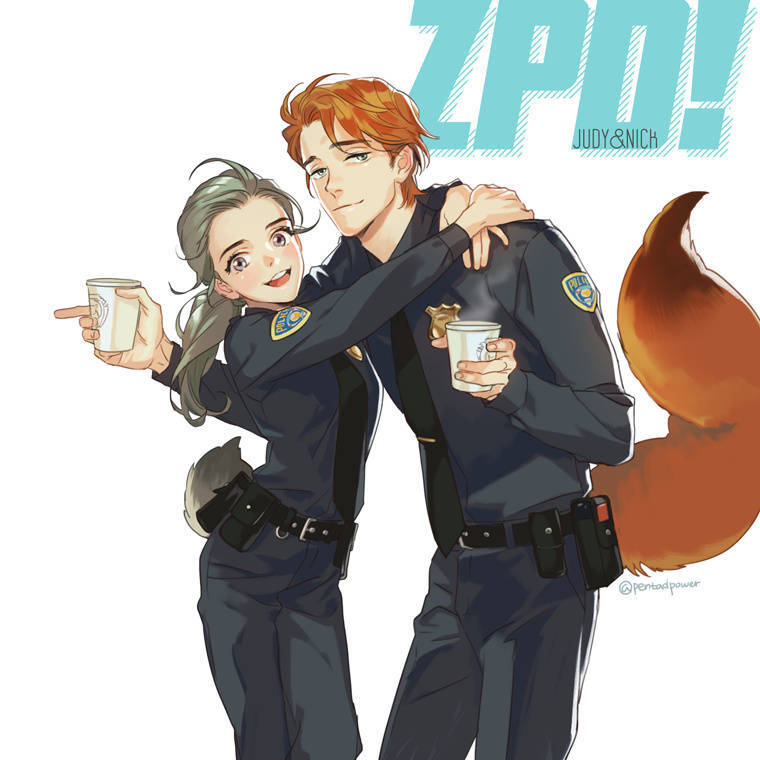 Zootopia#疯狂动物城#兔子 朱迪#狐狸 尼克#Nick&Judy#拟人【侵删】