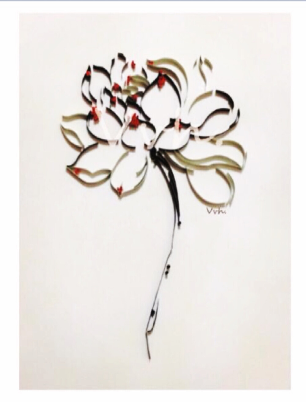 衍纸、仿制莲花。