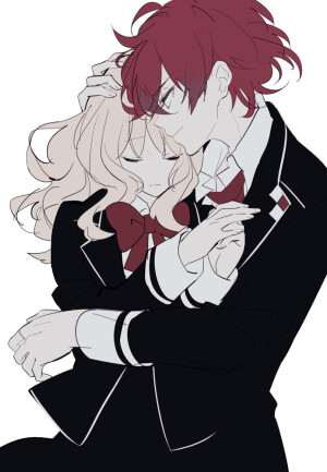 这个画风很有个性呢～ diaboliklovers 魔鬼恋人 逆卷绫人&小森唯 少年 少女 p站 id=3638572