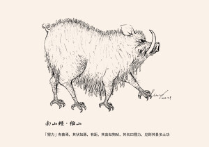 《山海经·南次二经柜山》
「狸力」柜山中有一种野兽，它的身形像小猪，长着鸡爪样的分开脚爪，叫声像狗吠，这种野兽叫狸力，哪里出现这种野兽哪里就要加强防水治水工程