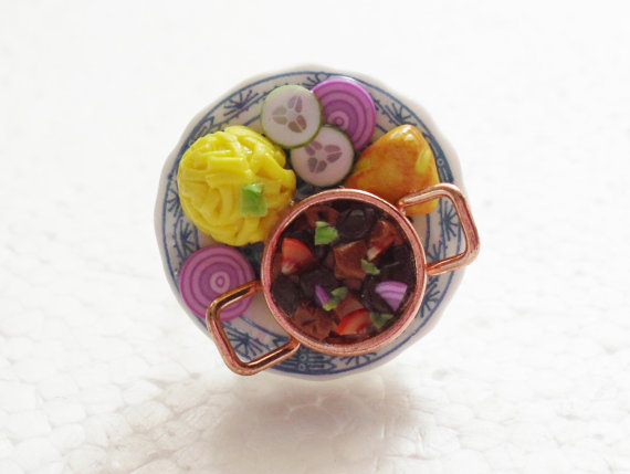 Curry And Rice Ring. Polymer Clay. by GiraffesKiss on Etsy