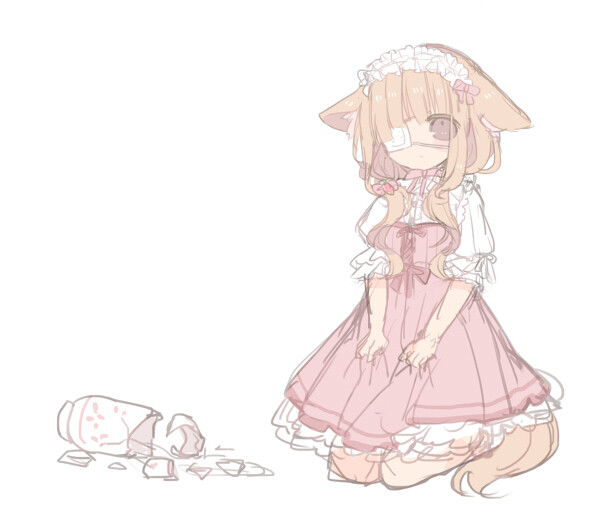 画师なななのか 动漫 插画 人物 萝莉 洋服 洛丽塔 洋装 Lolita 猫娘