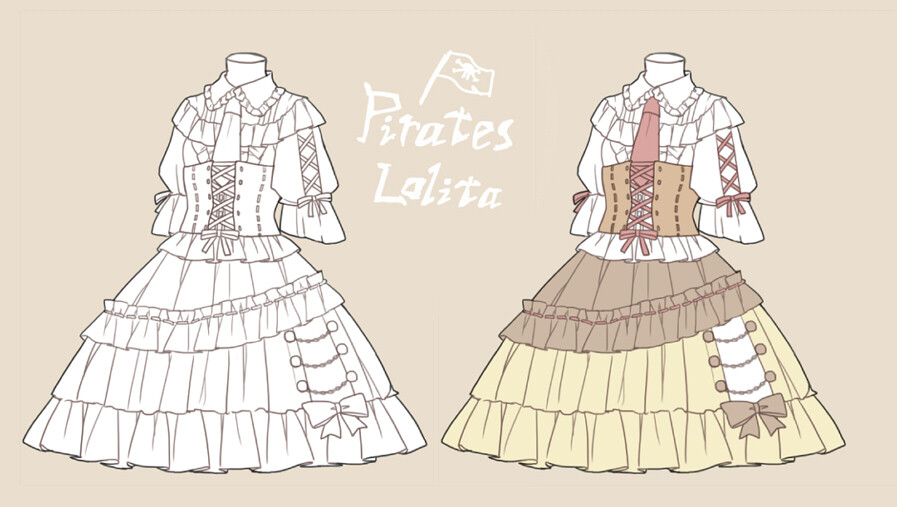 画师なななのか 动漫 插画 人物 萝莉 洋服 洛丽塔 洋装 Lolita 设计 