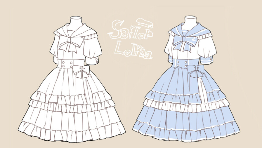 画师なななのか 动漫 插画 人物 萝莉 洋服 洛丽塔 洋装 Lolita 设计