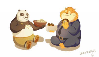 疯狂动物城 功夫熊猫 吃货的友谊