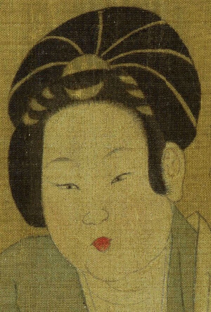 《调琴啜茗图》周昉，唐