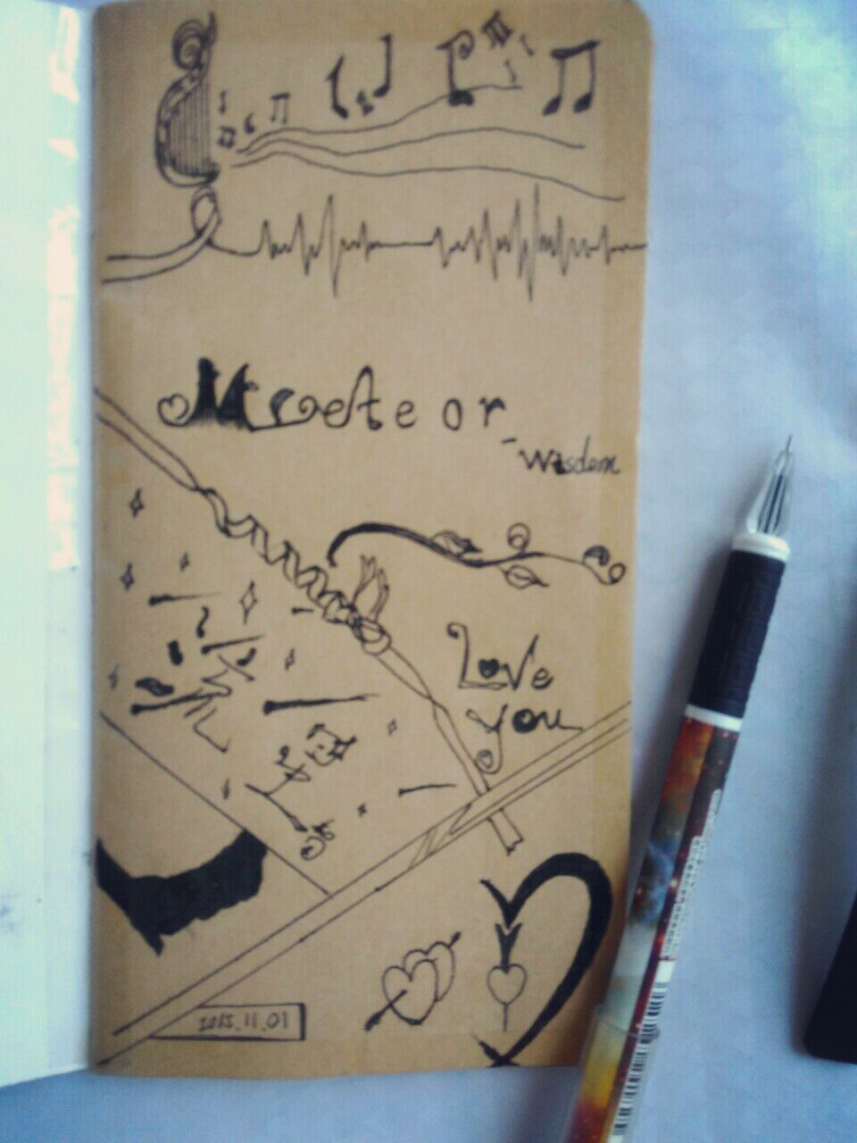 素描速写美术个人封面星空828282流星