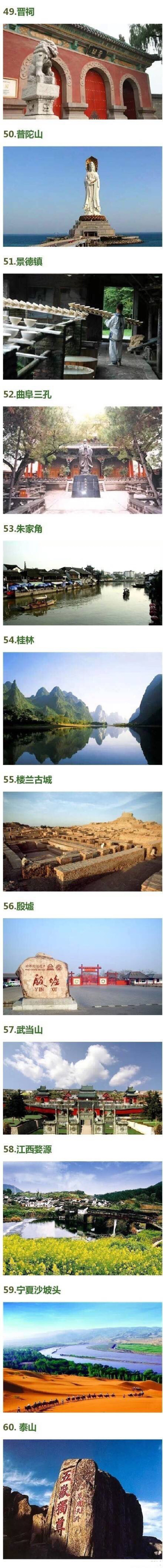 中国100大必去的旅游景点，你去过几个？赶紧出发吧！