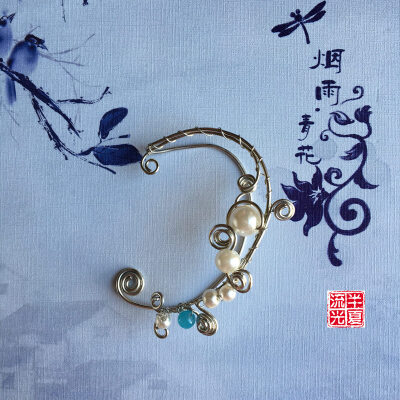 婴宁-青丘狐传说小彩旗同款灵狐耳挂耳饰手工实拍包邮[半夏流光]