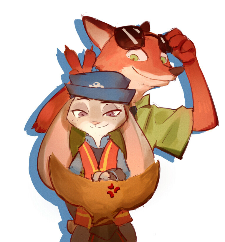 zootopia 疯狂动物城 cp judy nick pixiv id：2789467