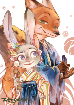 zootopia 疯狂动物城 cp judy nick pixiv id：5609605