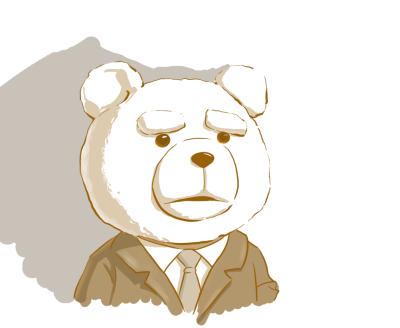 手绘 泰迪熊 TED bear 黑白稿 