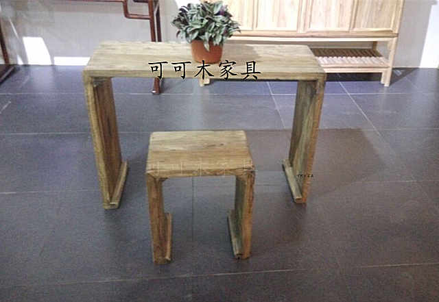 特价实木小茶桌凳椅老榆木桌子实木小书桌小琴桌实木简约桌子家具