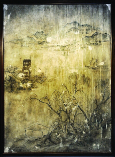 《防江望楼图》太平天国壁画，关于军事题材