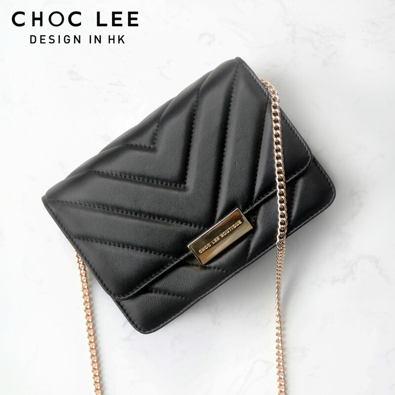 CHOC LEE BOUTIQUE:ARROW 羊皮迷你链条包 真皮女包斜挎包