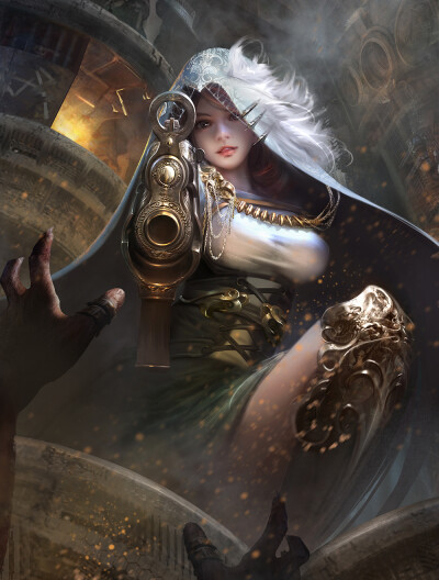 The thief girl 人物 CG 插画 少女 参考 唯美 设计 小偷 蒸汽朋克 画师： Yueyue 