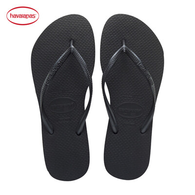 夏季havaianas人字拖女slim细带哈瓦那防滑平底女夹脚凉拖鞋黑