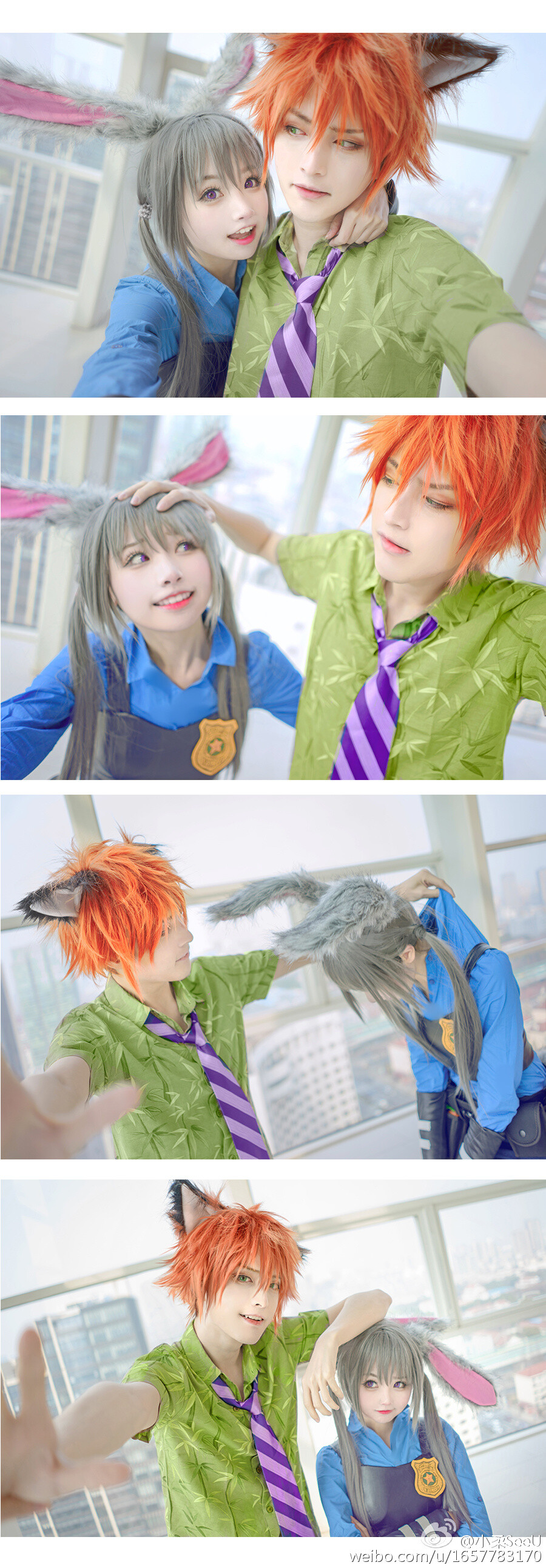 疯狂动物城拟人cos【狐狸Nick：@W小小白W】【兔子Judy：小柔 】