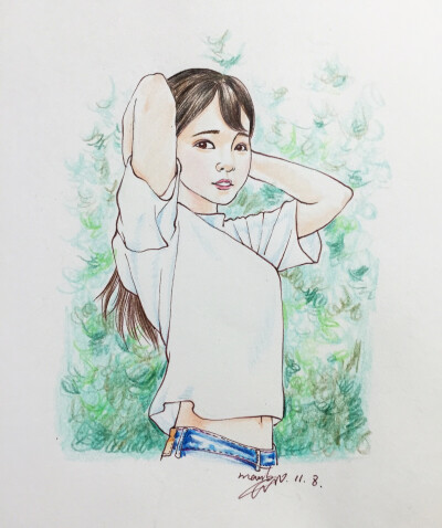 彩铅画，小清新