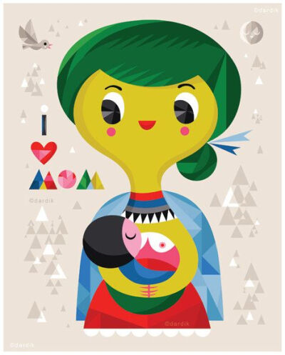 MOM LOVE limited edition giclee print of an by helendardik, $25.00: