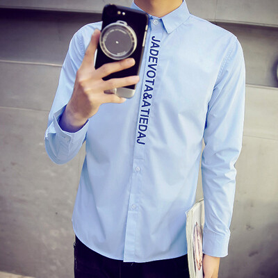 春季韩版新款男士都市风棉质时尚休闲衬衫