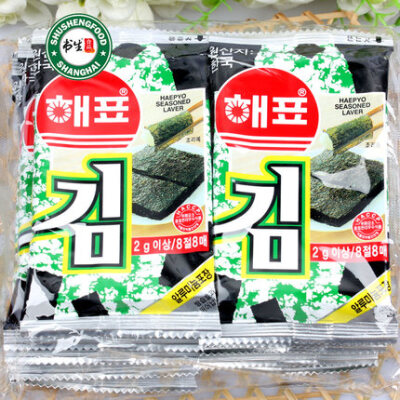 韩国进口 海牌海飘海苔20g*4包(四个味) 40小袋 烤紫菜片零食特产