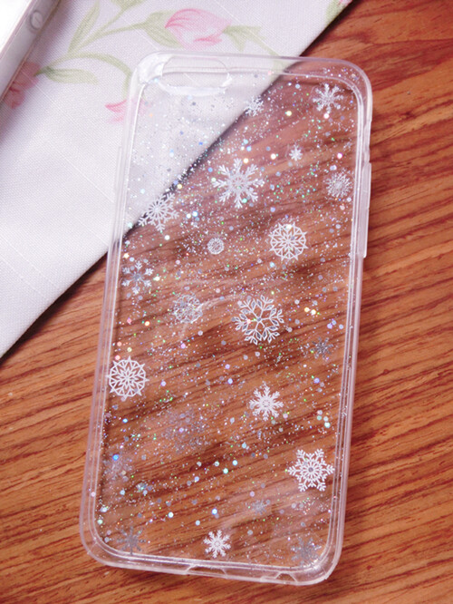 A RUAN 独家订制手工雪花闪粉滴胶手机壳iPhone5/6/6p