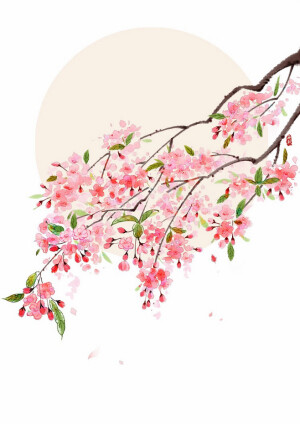 壁纸 女生 桃花 绘画 