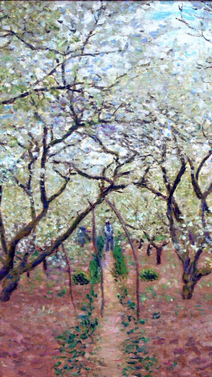 IPHONE 壁纸 莫奈 盛开的果园 源自：WallPaper