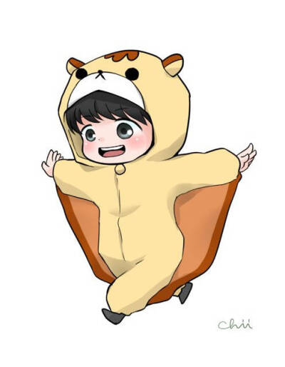 BAEKHYUN边伯贤EXO动物城Q版FANART手绘插画萌cr:Chii___iihc