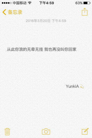 备忘录文字 从此你浪的无牵无挂 我也再没叫你回家 by.YunkiA