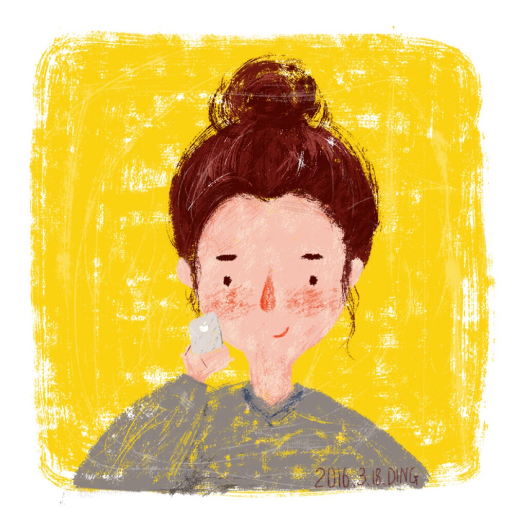 插画每日一图ps电脑手绘小头像