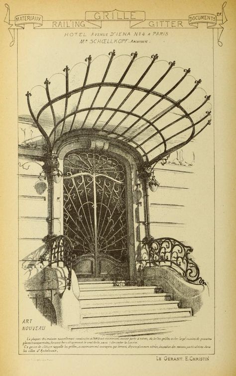 法国建筑的精致入口。《Materials and documents of architecture and sculpture》 1915,G. Broes Van Dort Co. edition, in French。