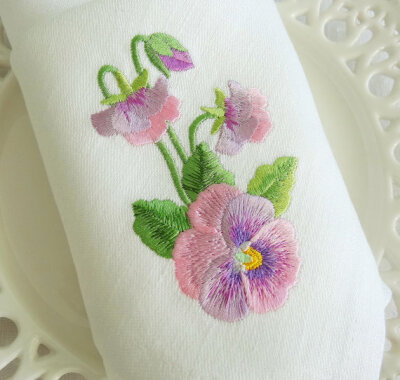 Machine Embroidery Design - Pansies