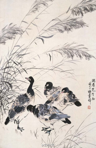 【国画】张书旂花鸟画欣赏——张书旂（1899--1956），浙江浦江人，原名世忠，字以行，别号七庐居士，室名小松山庄，是享誉中外的花鸟画家。他勤于写生，工于设色，画风浓丽秀雅，别具一格，自成一派。