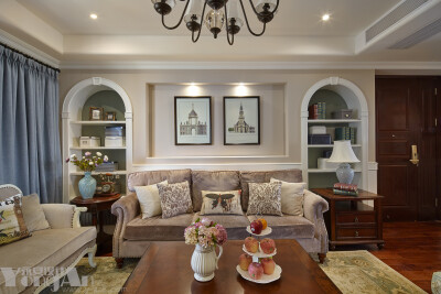 客厅沙发背景 深圳永安设计 美式 设计