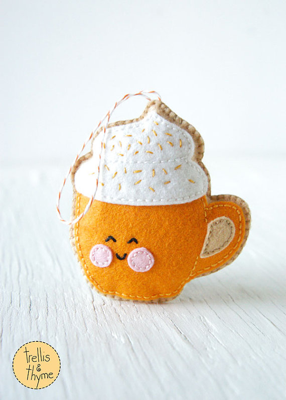 PDF Pattern - Pumpkin Spice Latte, Halloween, Thanksgiving, Felt
Ornament Pattern, Softie Pattern