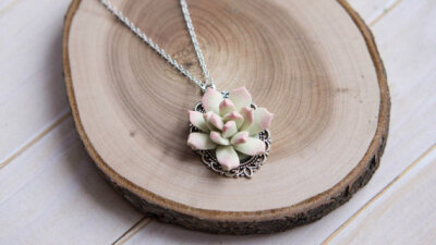 Succulent necklace.