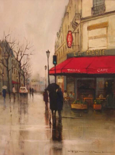 Cafe' in the rain.